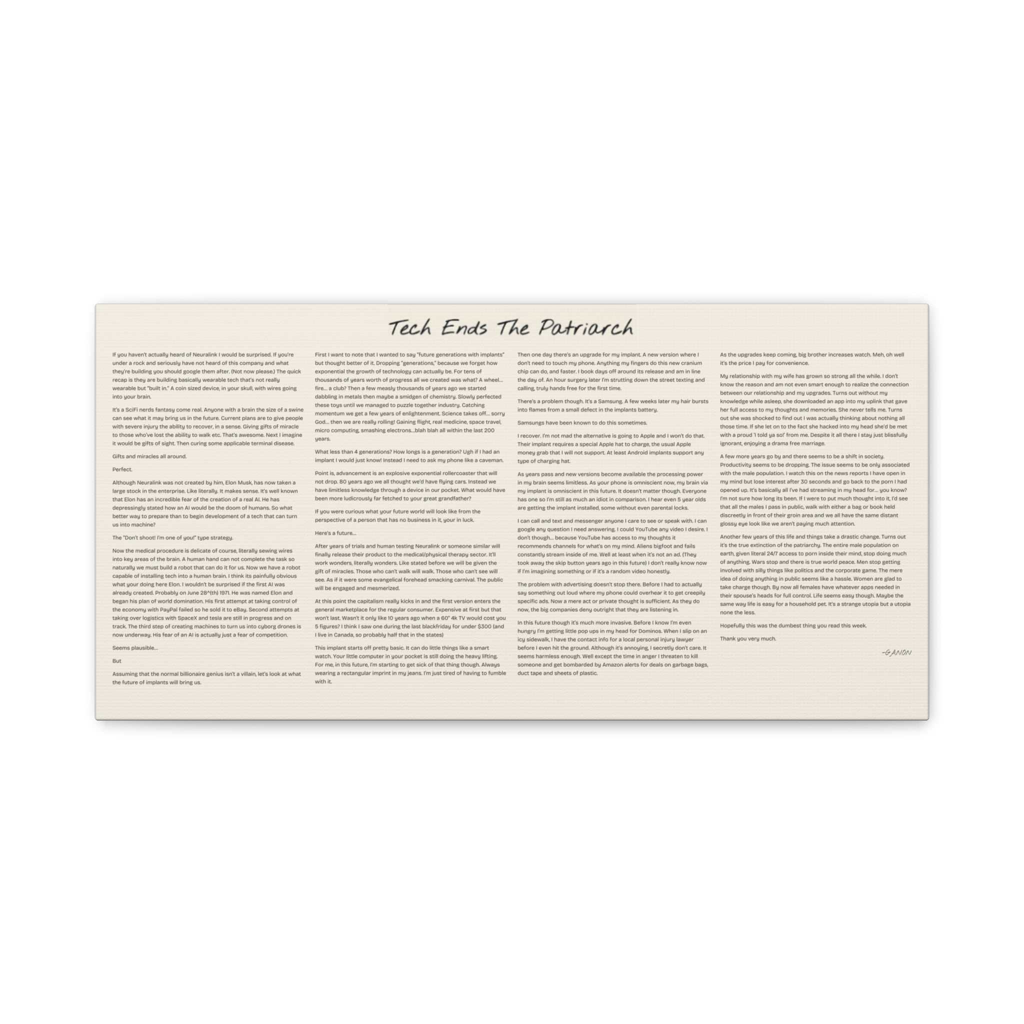 Wall Story- The End of the Patriarchy
